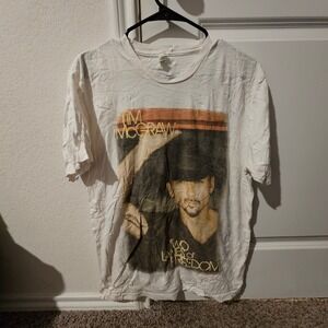 Tim McGraw Two Lanes of Freedom 2013 Tour T-Shirt Mens Medium Concert